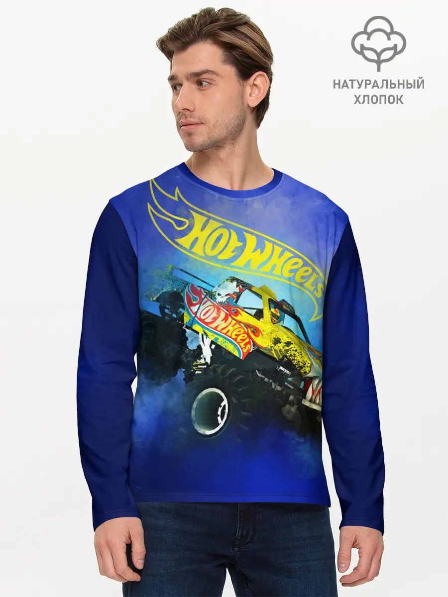 Мужской лонгслив базовый / Hot Wheels. Хот Вилс (P007_P004ooo3003907, P004ooo3003907)
