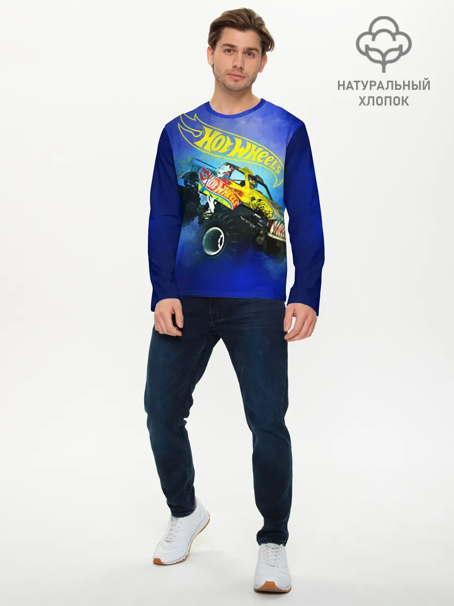 Мужской лонгслив базовый / Hot Wheels. Хот Вилс (P007_P004ooo3003907, P004ooo3003907)