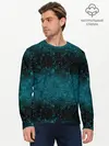 Мужской лонгслив базовый / Черно-синие блестки (P007_P004ooo3004445, P004ooo3004445)
