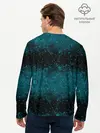 Мужской лонгслив базовый / Черно-синие блестки (P007_P004ooo3004445, P004ooo3004445)