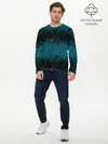 Мужской лонгслив базовый / Черно-синие блестки (P007_P004ooo3004445, P004ooo3004445)