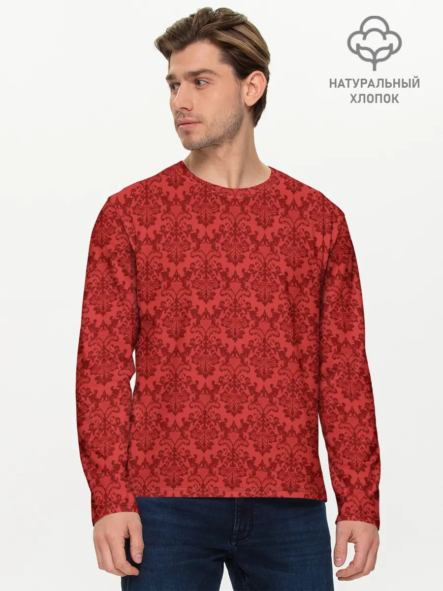 Мужской лонгслив базовый / Красная готика (P007_P004ooo3004191, P004ooo3004191)