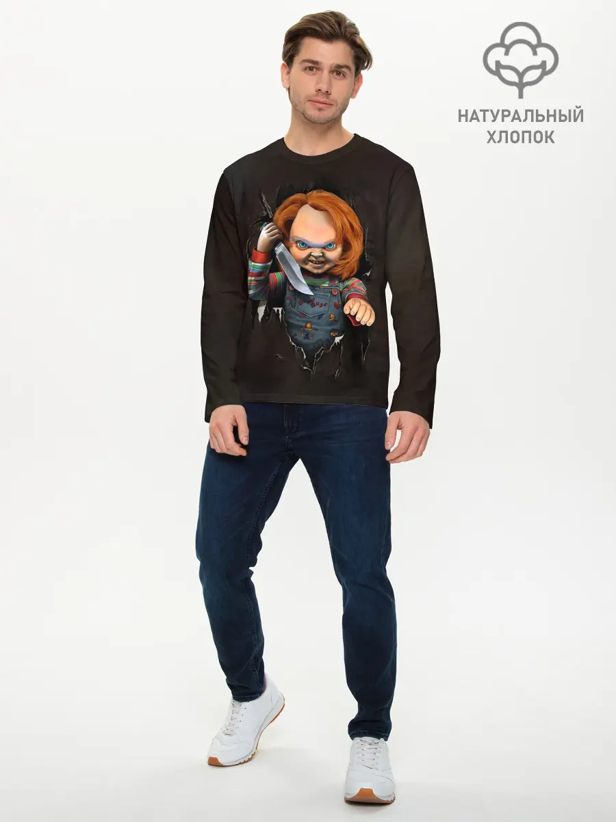 Мужской лонгслив базовый / КУКЛА ЧАКИ (P007_P004ooo3005549, P004ooo3005549)