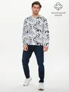 Мужской лонгслив базовый / Абстрактный сиренево-черный (P007_P004ooo3006991, P004ooo3006991)