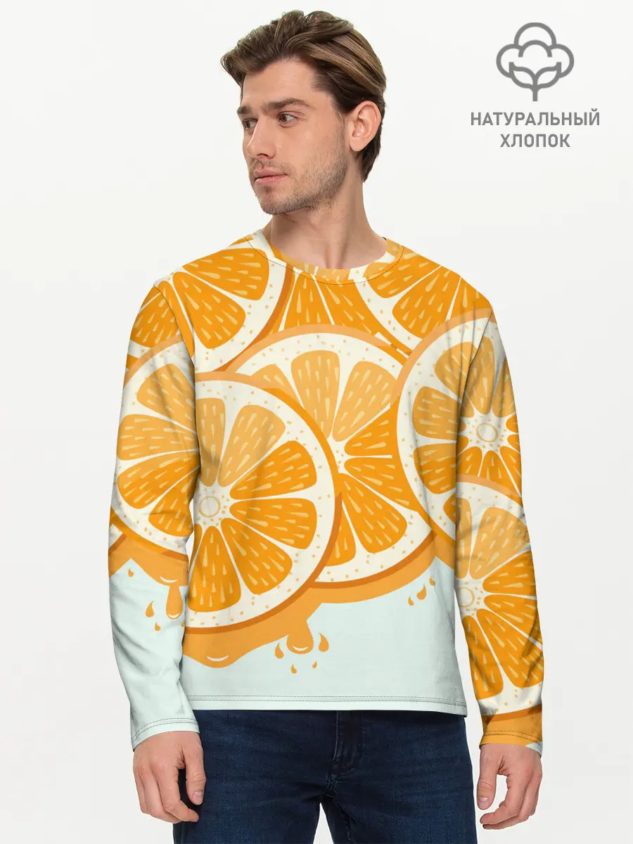 Мужской лонгслив базовый / АПЕЛЬСИН | ORANGE (P007_P004ooo3006605, P004ooo3006605)