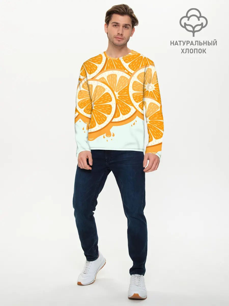 Мужской лонгслив базовый / АПЕЛЬСИН | ORANGE (P007_P004ooo3006605, P004ooo3006605)