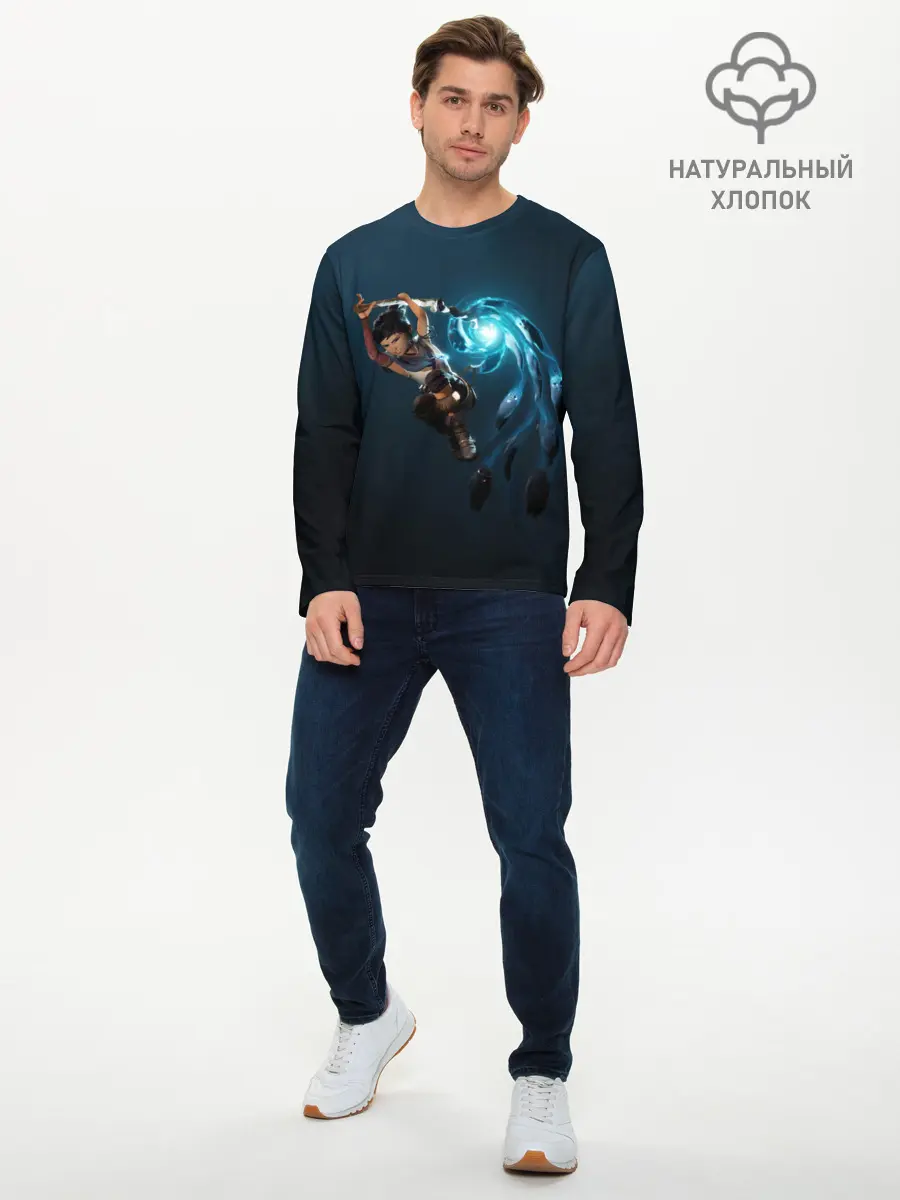 Мужской лонгслив базовый / Атака Кены (P007_P004ooo3007473, P004ooo3007473)