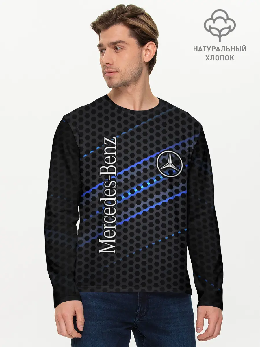 Мужской лонгслив базовый / MERCEDES LOGO NEON (P007_P004ooo3007595, P004ooo3007595)