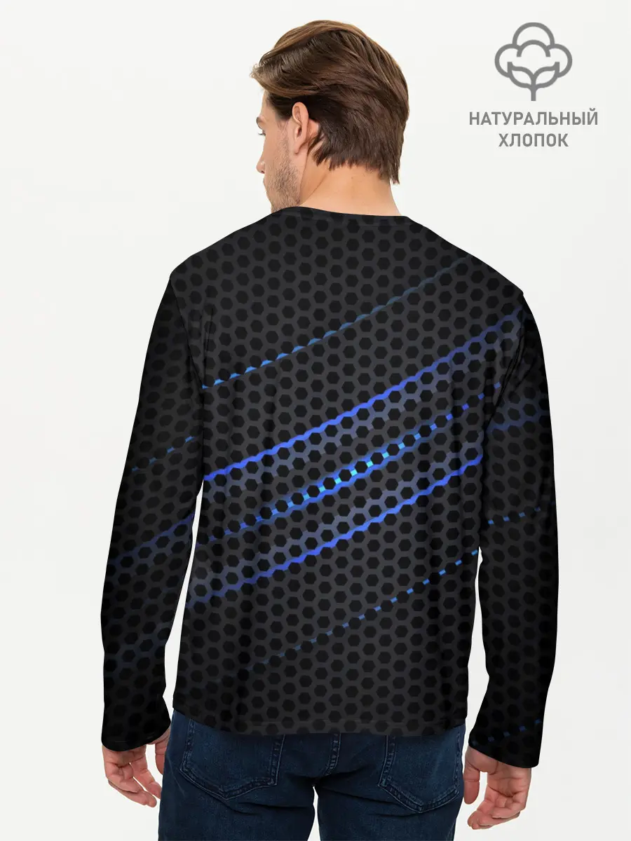 Мужской лонгслив базовый / СТАЛЬНАЯ СЕТКА НЕОН | STEEL MESH NEON (P007_P004ooo3007615, P004ooo3007615)