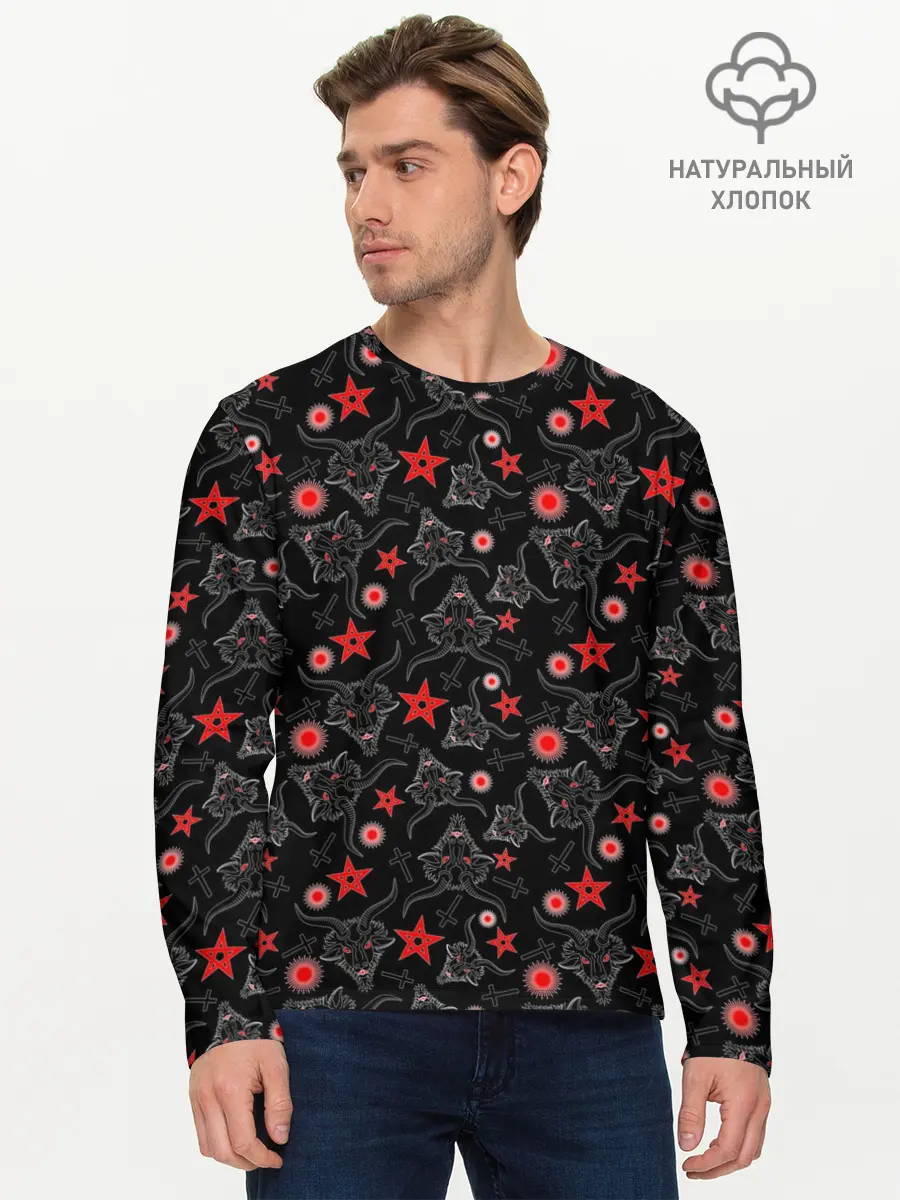Мужской лонгслив базовый / Сатана (P007_P004ooo3007171, P004ooo3007171)