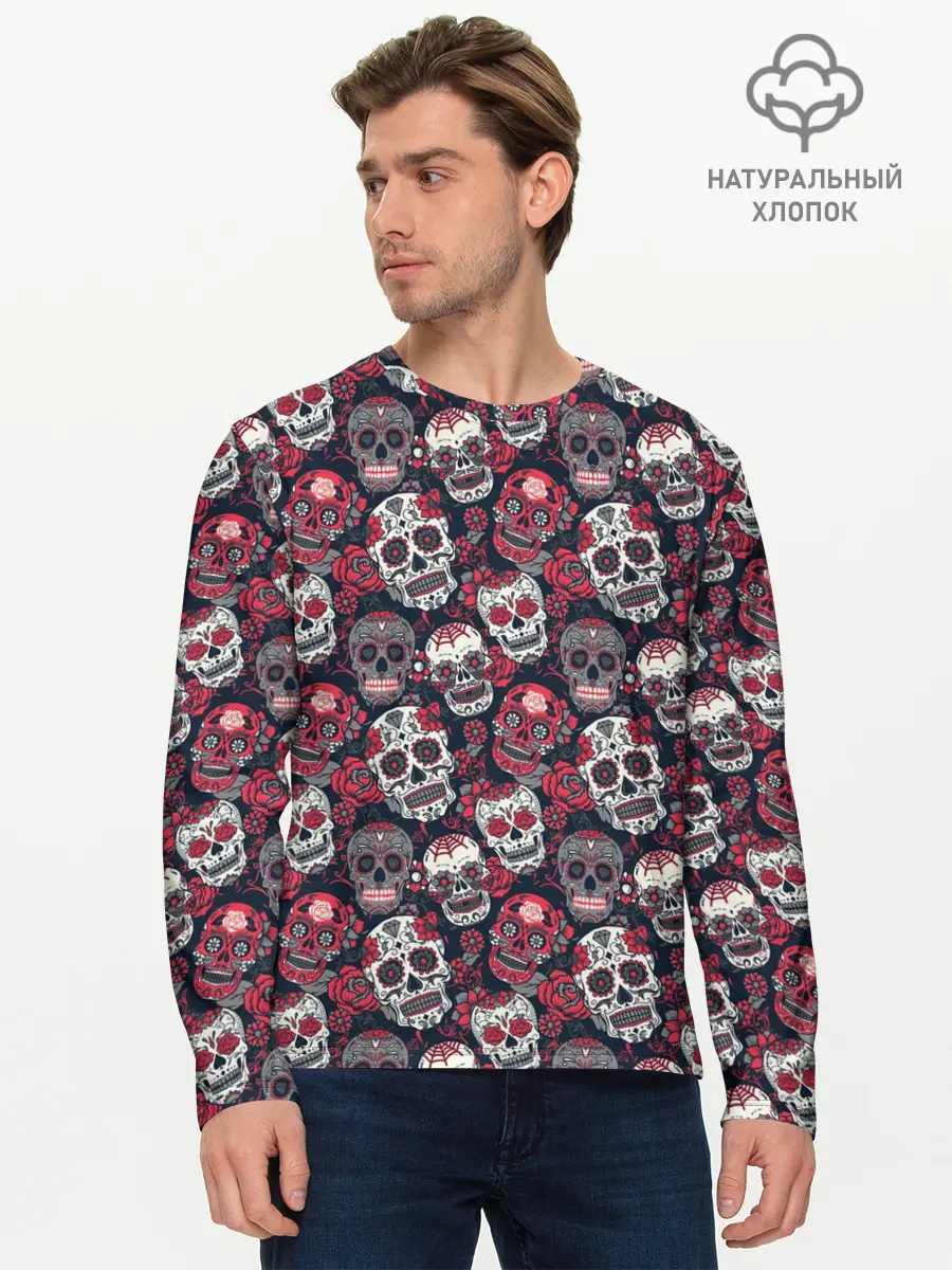 Мужской лонгслив базовый / Halloween (P007_P004ooo3007183, P004ooo3007183)
