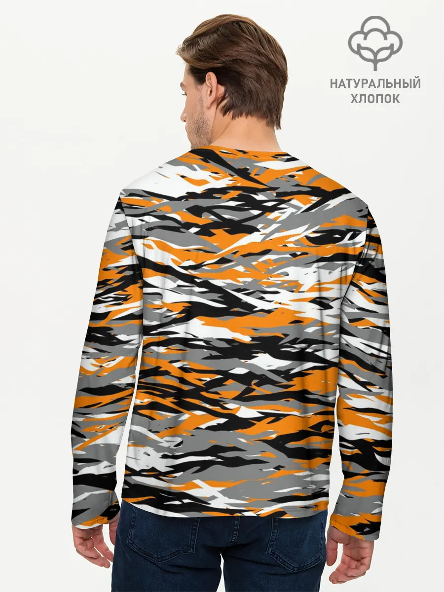 Мужской лонгслив базовый / Тигровый камуфляж (P007_P004ooo3007001, P004ooo3007001)