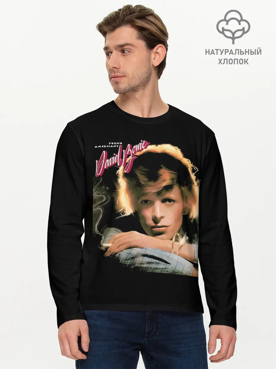 Мужской лонгслив базовый / Young Americans - David Bowie (P007_P004ooo3008013, P004ooo3008013)