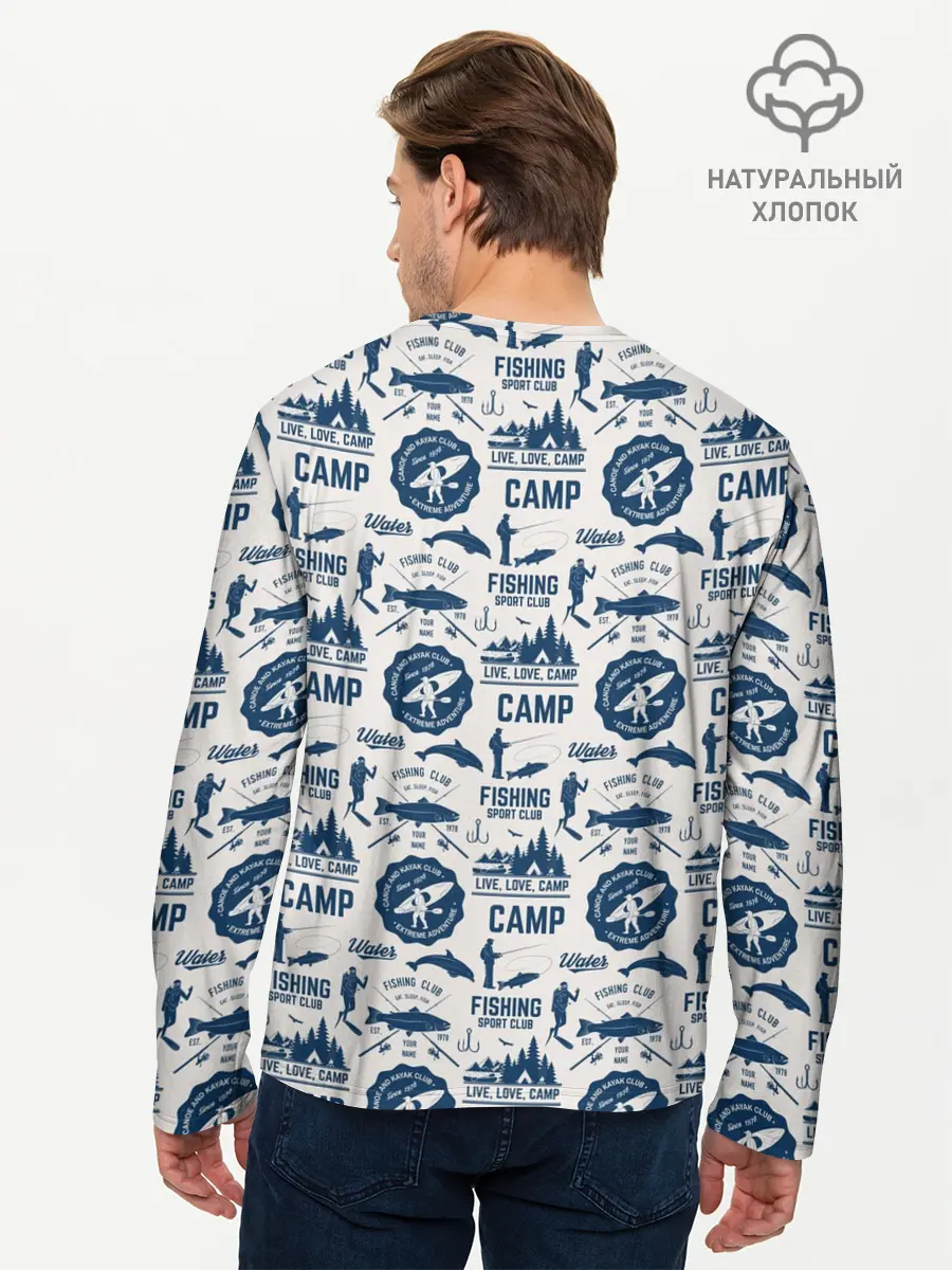 Мужской лонгслив базовый / Fishing Club (P007_P004ooo3007797, P004ooo3007797)