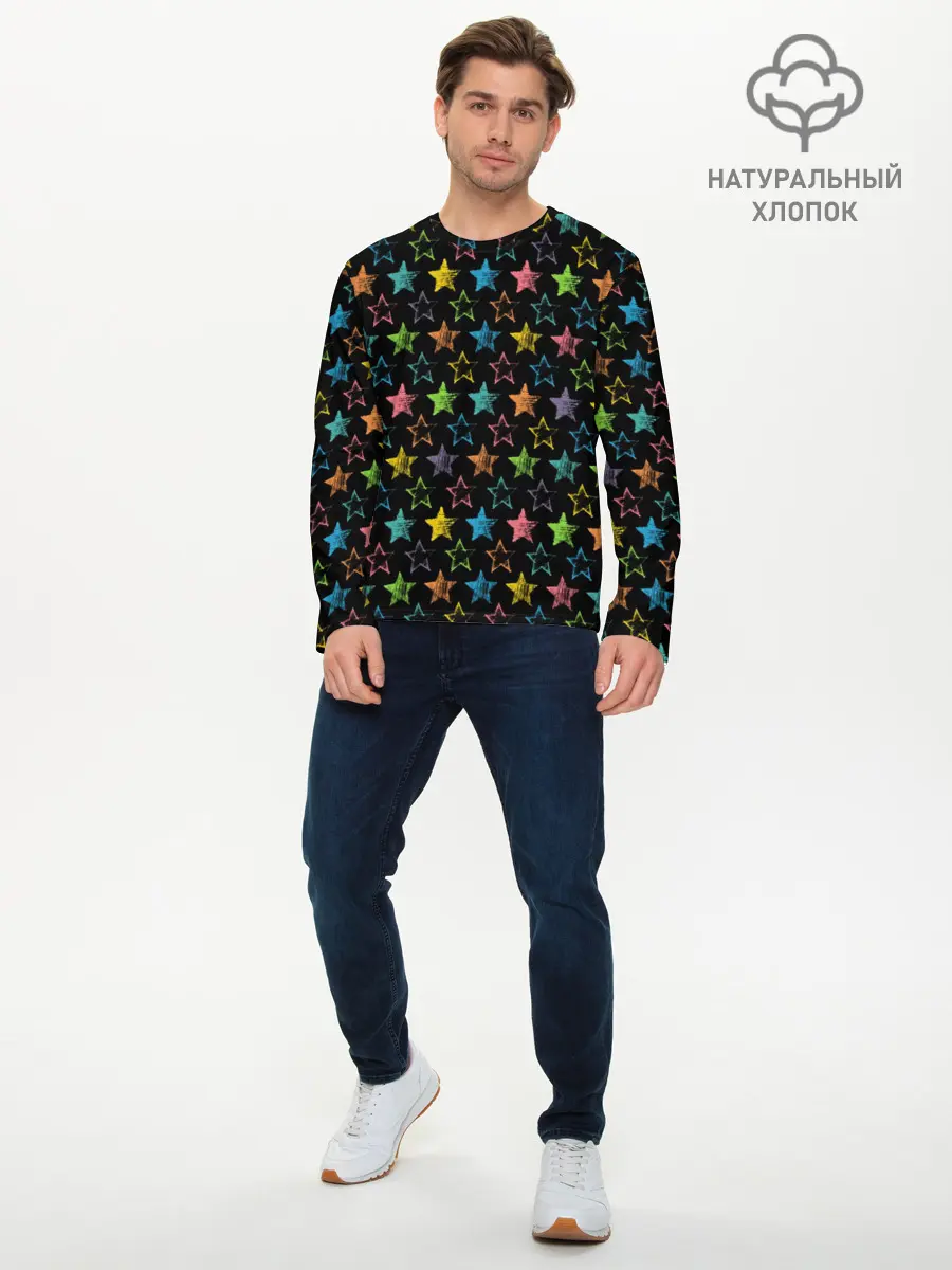 Мужской лонгслив базовый / Парад звезд (P007_P004ooo3008625, P004ooo3008625)