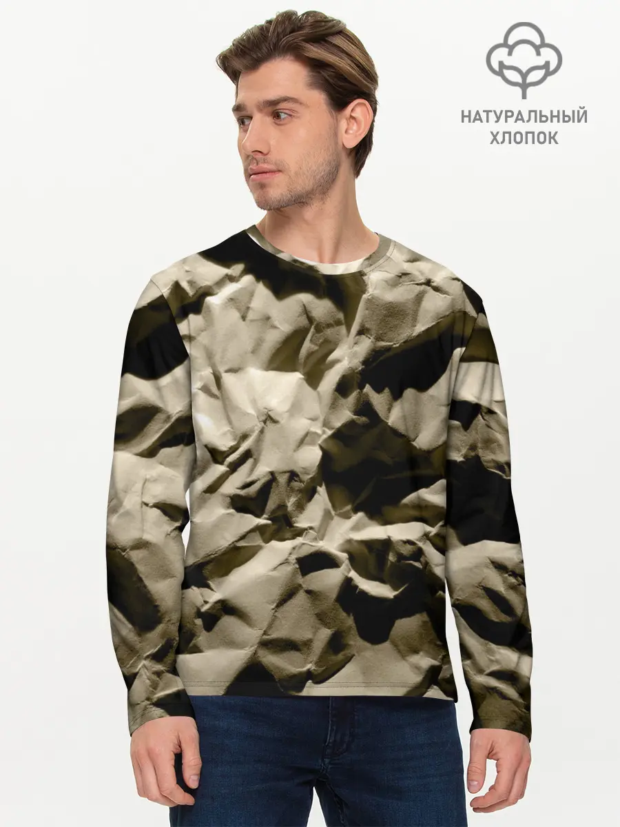 Мужской лонгслив базовый / Мягкая мятая бумага (P007_P004ooo3008873, P004ooo3008873)