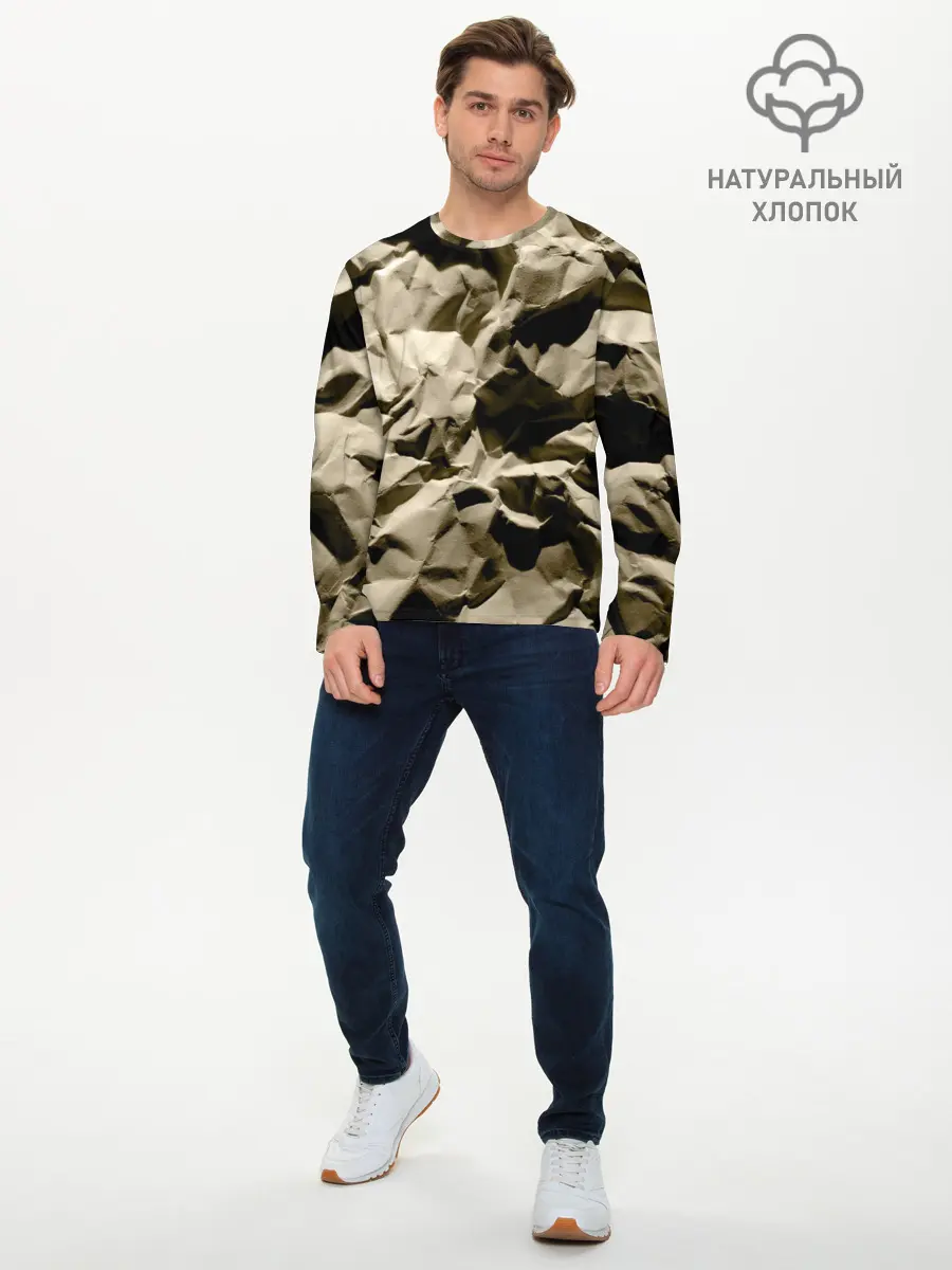 Мужской лонгслив базовый / Мягкая мятая бумага (P007_P004ooo3008873, P004ooo3008873)