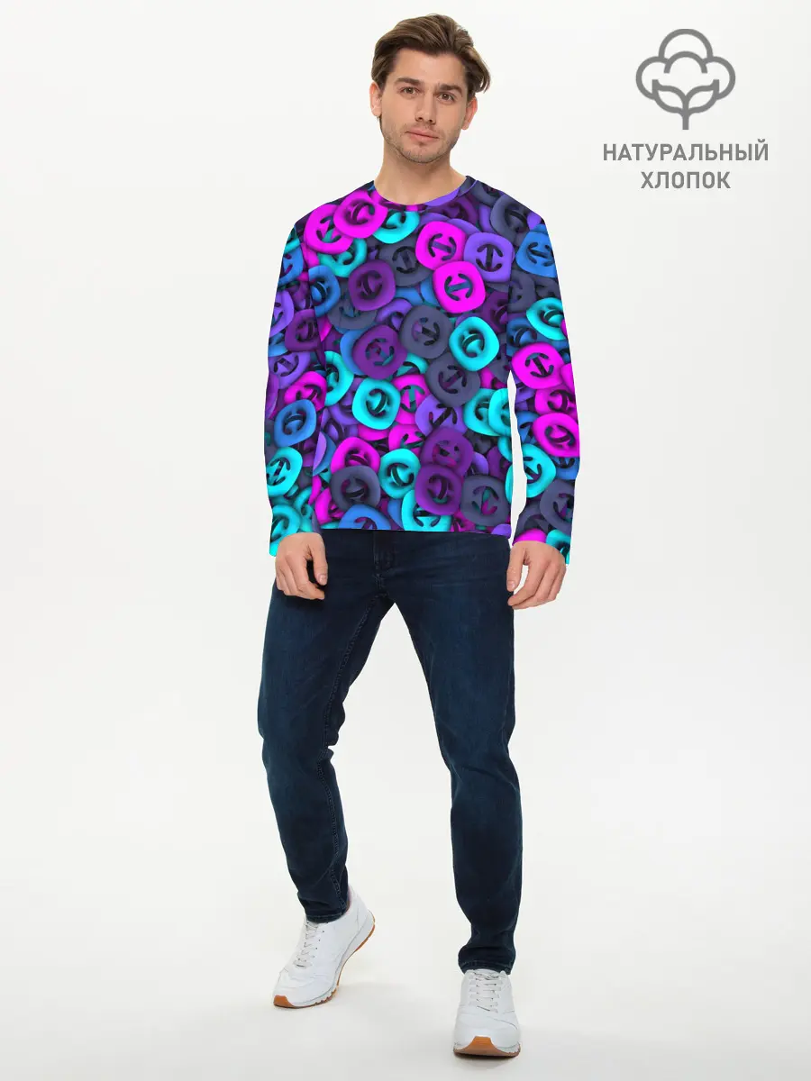Мужской лонгслив базовый / Неоновые снаперсы (P007_P004ooo3008897, P004ooo3008897)