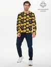 Мужской лонгслив базовый / Психоделические смайлы (P007_P004ooo3009027, P004ooo3009027)