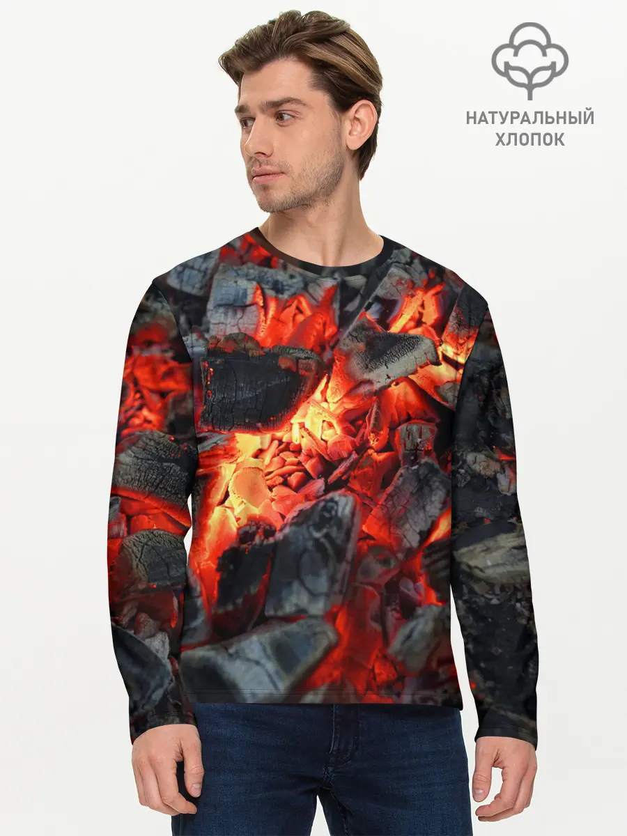 Мужской лонгслив базовый / Древесные угли (P007_P004ooo3009315, P004ooo3009315)