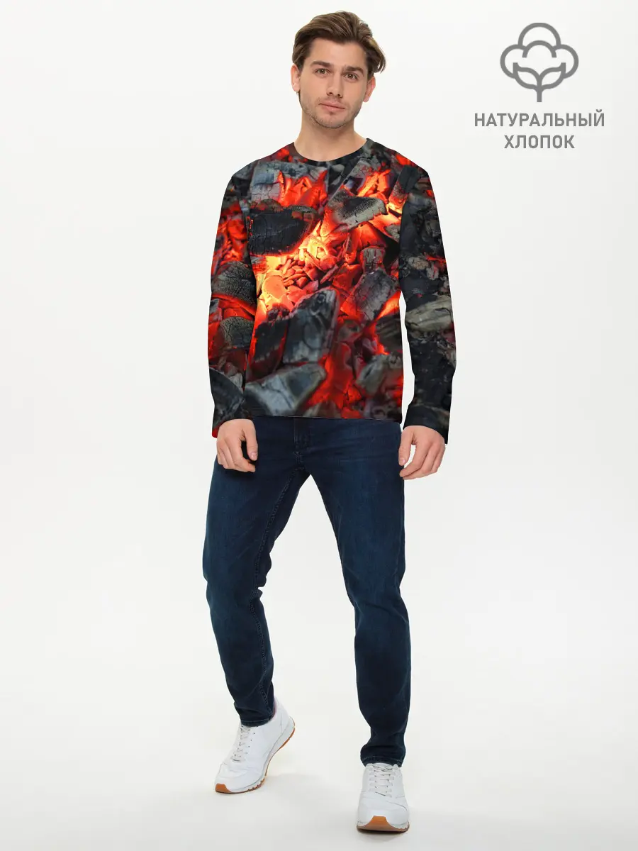 Мужской лонгслив базовый / Древесные угли (P007_P004ooo3009315, P004ooo3009315)