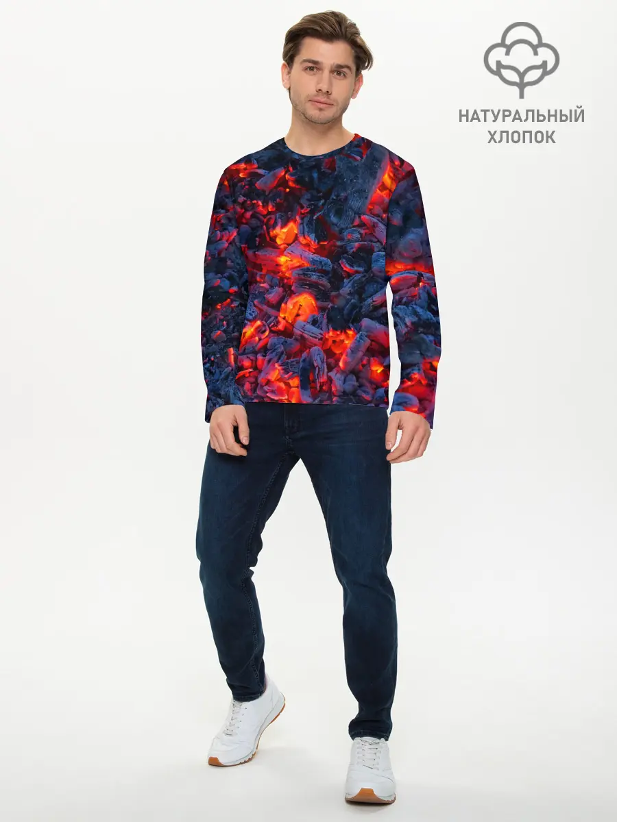 Мужской лонгслив базовый / Магия углей (P007_P004ooo3009387, P004ooo3009387)