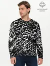 Мужской лонгслив базовый / Хаос белого на черном (P007_P004ooo3010039, P004ooo3010039)