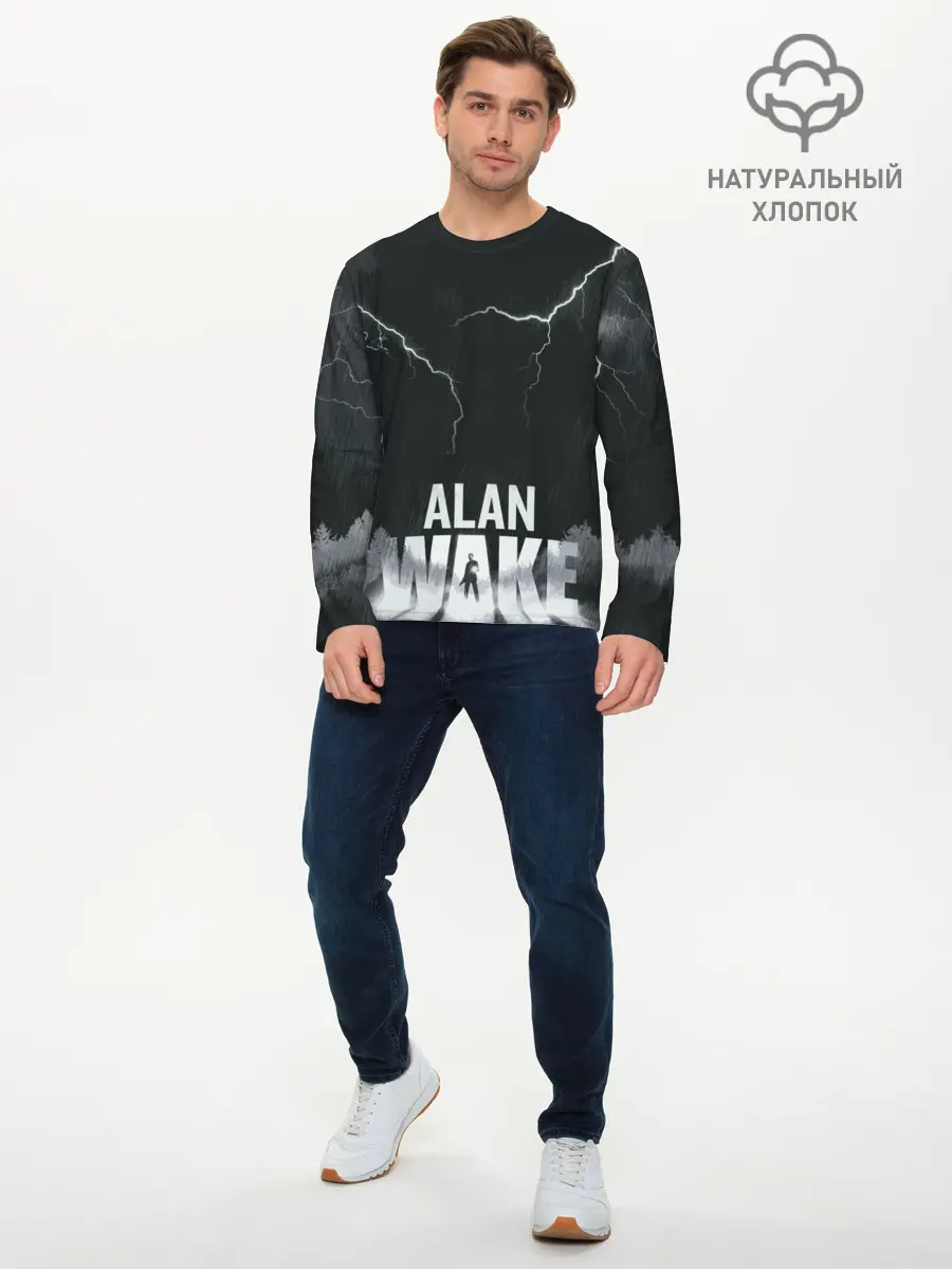 Мужской лонгслив базовый / Alan Wake | Dark Place (P007_P004ooo3009881, P004ooo3009881)