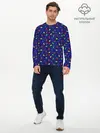 Мужской лонгслив базовый / Разноцветные Лампочки (P007_P004ooo3010847, P004ooo3010847)
