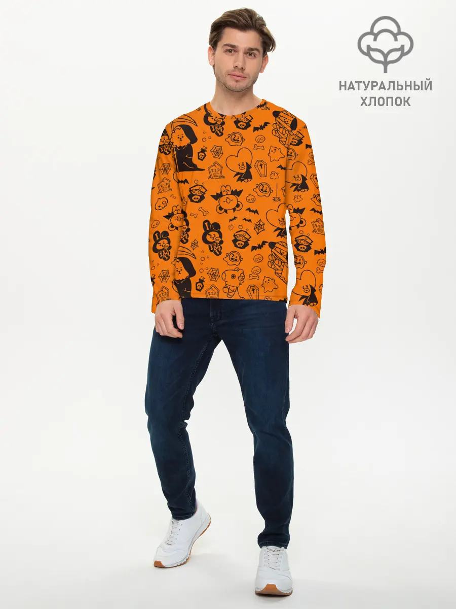 Мужской лонгслив базовый / Spooky Halloween BT21 | BTS (P007_P004ooo3011565, P004ooo3011565)