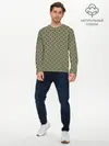 Мужской лонгслив базовый / Абстракция из зеленых квадратов (P007_P004ooo3012143, P004ooo3012143)