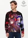 Мужской лонгслив базовый / Ху Тао и Ци Ци, Genshin Impact (P007_P004ooo3013213, P004ooo3013213)