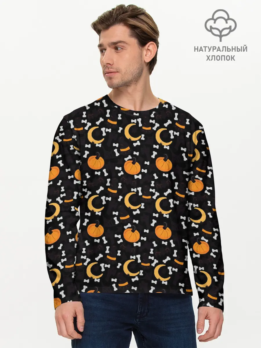 Мужской лонгслив базовый / Patern Halloween 5 (P007_P004ooo3013253, P004ooo3013253)