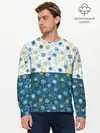 Мужской лонгслив базовый / Падают Снежинки (P007_P004ooo3013269, P004ooo3013269)