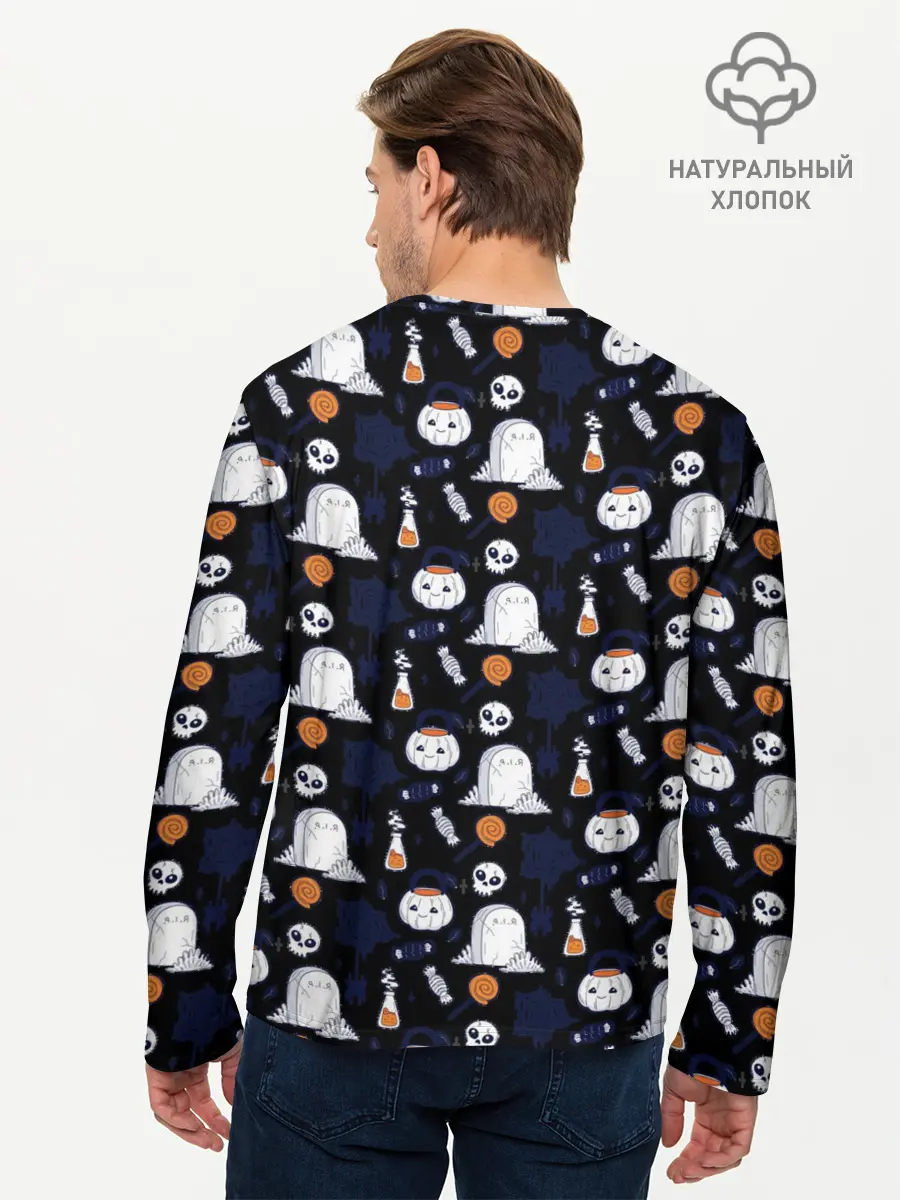 Мужской лонгслив базовый / Patern Halloween 7 (P007_P004ooo3013307, P004ooo3013307)