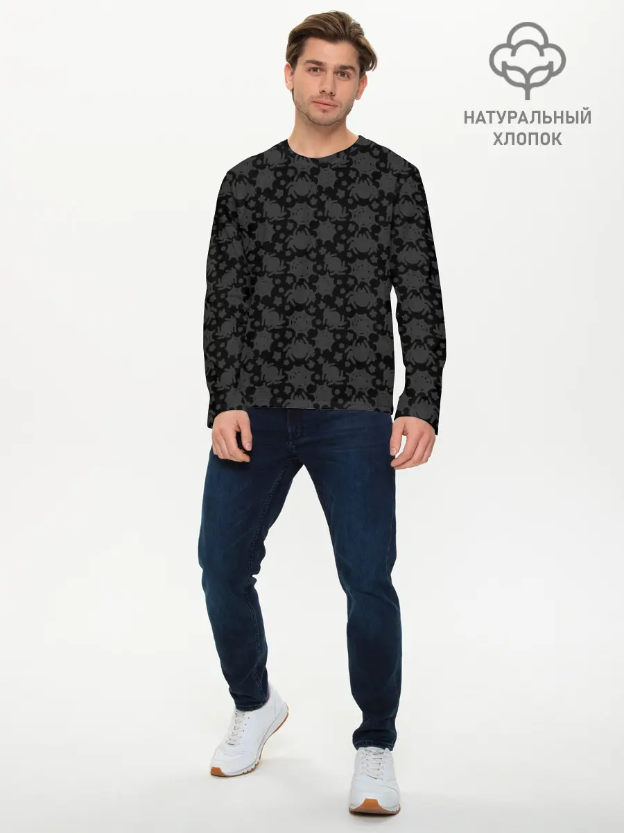 Мужской лонгслив базовый / Patern Halloween 9 (P007_P004ooo3013339, P004ooo3013339)