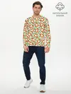 Мужской лонгслив базовый / Тигрята, еловые ветки и желуди (P007_P004ooo3013845, P004ooo3013845)