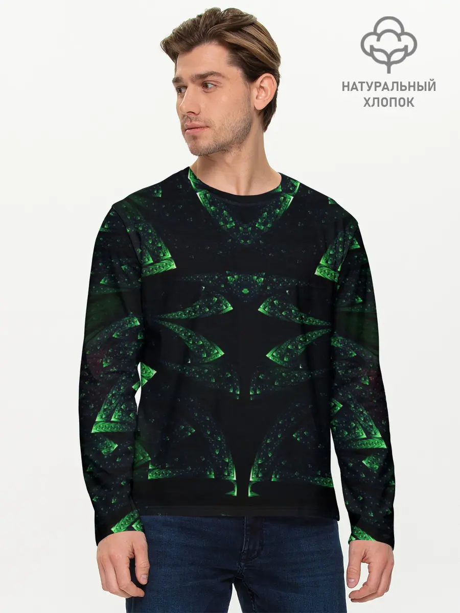 Мужской лонгслив базовый / Орнамент Майя (P007_P004ooo3013959, P004ooo3013959)