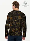 Мужской лонгслив базовый / ХЕЛЛОУИН ПАТТЕРН КОТИКИ / HALLOWEEN KITTY (P007_P004ooo3013581, P004ooo3013581)