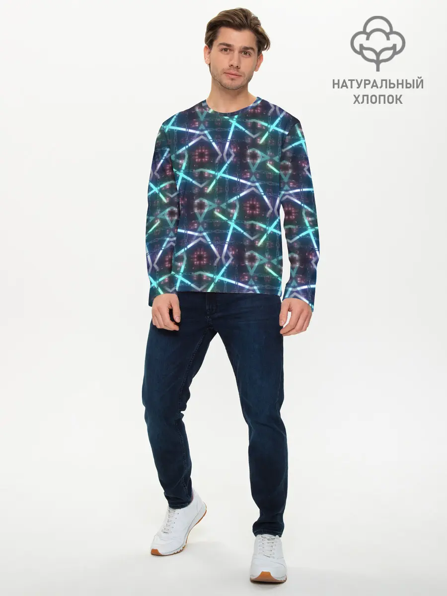 Мужской лонгслив базовый / неоновый панк (P007_P004ooo3013729, P004ooo3013729)