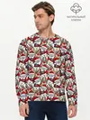 Мужской лонгслив базовый / Дед Мороз, Снеговик, Олень (P007_P004ooo3014359, P004ooo3014359)