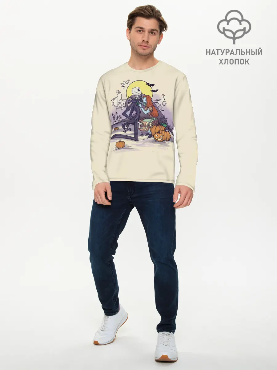 Мужской лонгслив базовый / Персонажи Хэллоуина (P007_P004ooo3014097, P004ooo3014097)