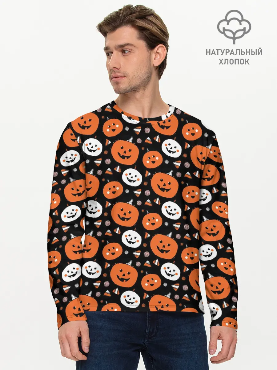 Мужской лонгслив базовый / Patern Halloween 17 (P007_P004ooo3014115, P004ooo3014115)