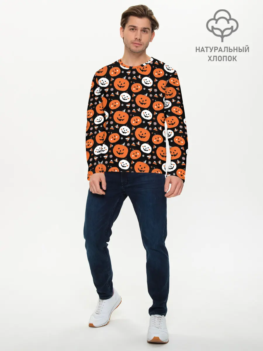 Мужской лонгслив базовый / Patern Halloween 17 (P007_P004ooo3014115, P004ooo3014115)