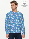 Мужской лонгслив базовый / Снеговики и Звёздочки (P007_P004ooo3014541, P004ooo3014541)