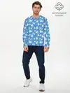 Мужской лонгслив базовый / Снеговики и Звёздочки (P007_P004ooo3014541, P004ooo3014541)