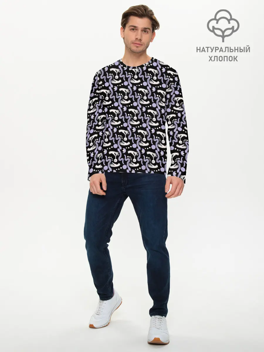 Мужской лонгслив базовый / Patern Halloween 21 (P007_P004ooo3014563, P004ooo3014563)