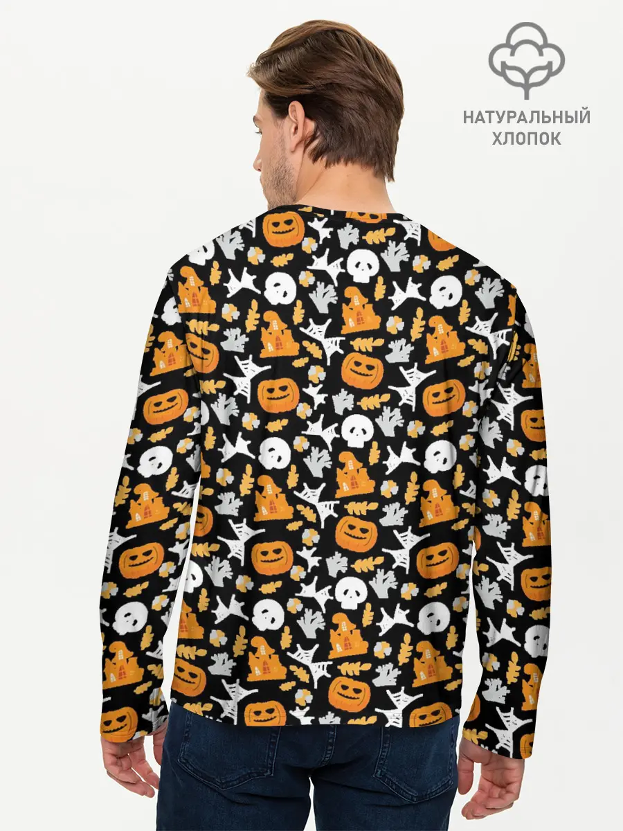 Мужской лонгслив базовый / Patern Halloween 23 (P007_P004ooo3014579, P004ooo3014579)