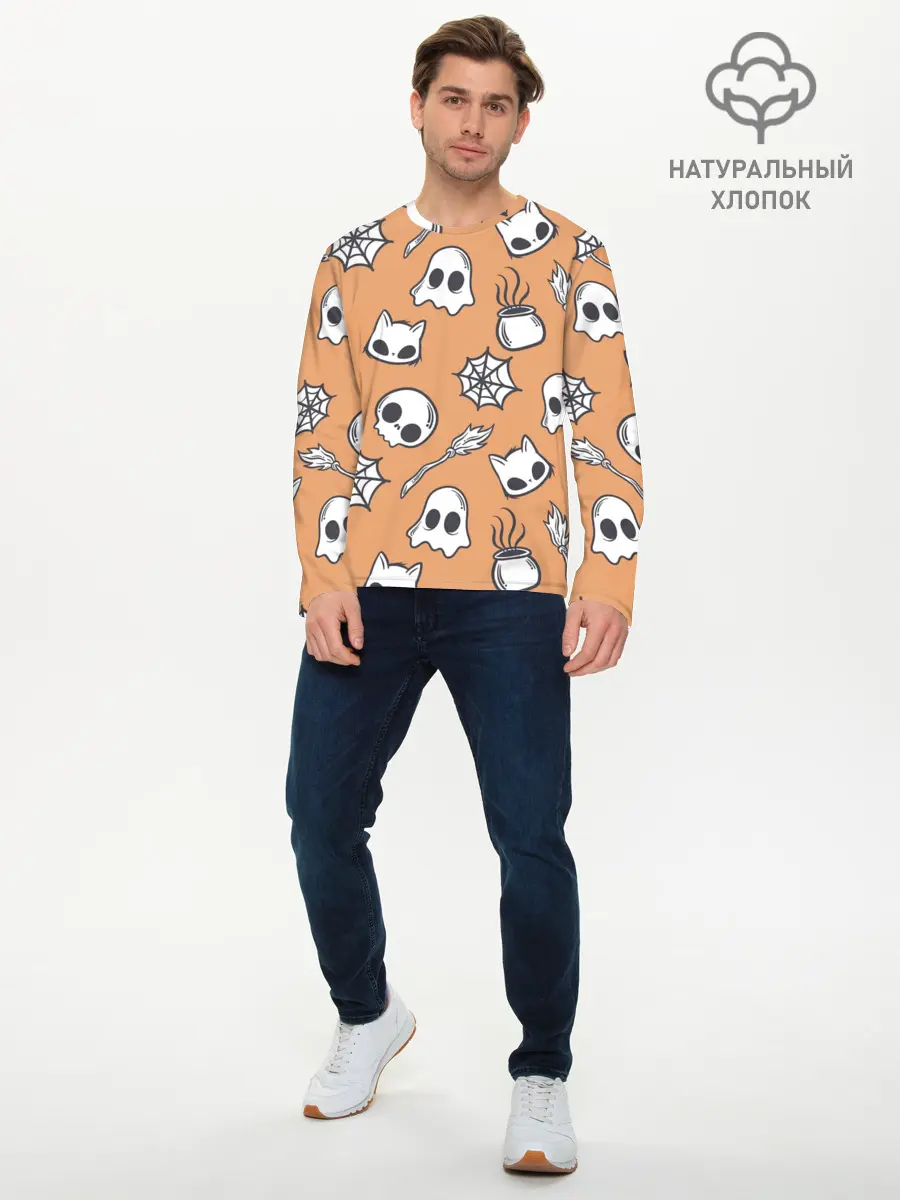Мужской лонгслив базовый / Праздничные шалости (P007_P004ooo3014795, P004ooo3014795)