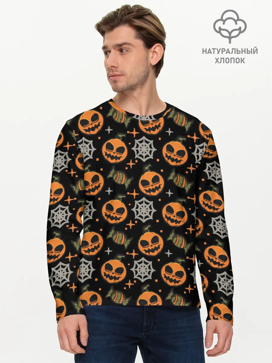 Мужской лонгслив базовый / Patern Halloween 26 (P007_P004ooo3014591, P004ooo3014591)